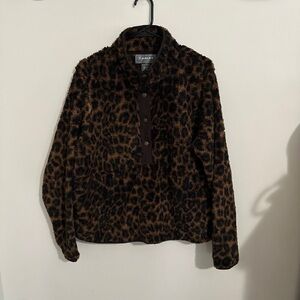 Ariat Brown Leopard Fleece Pullover